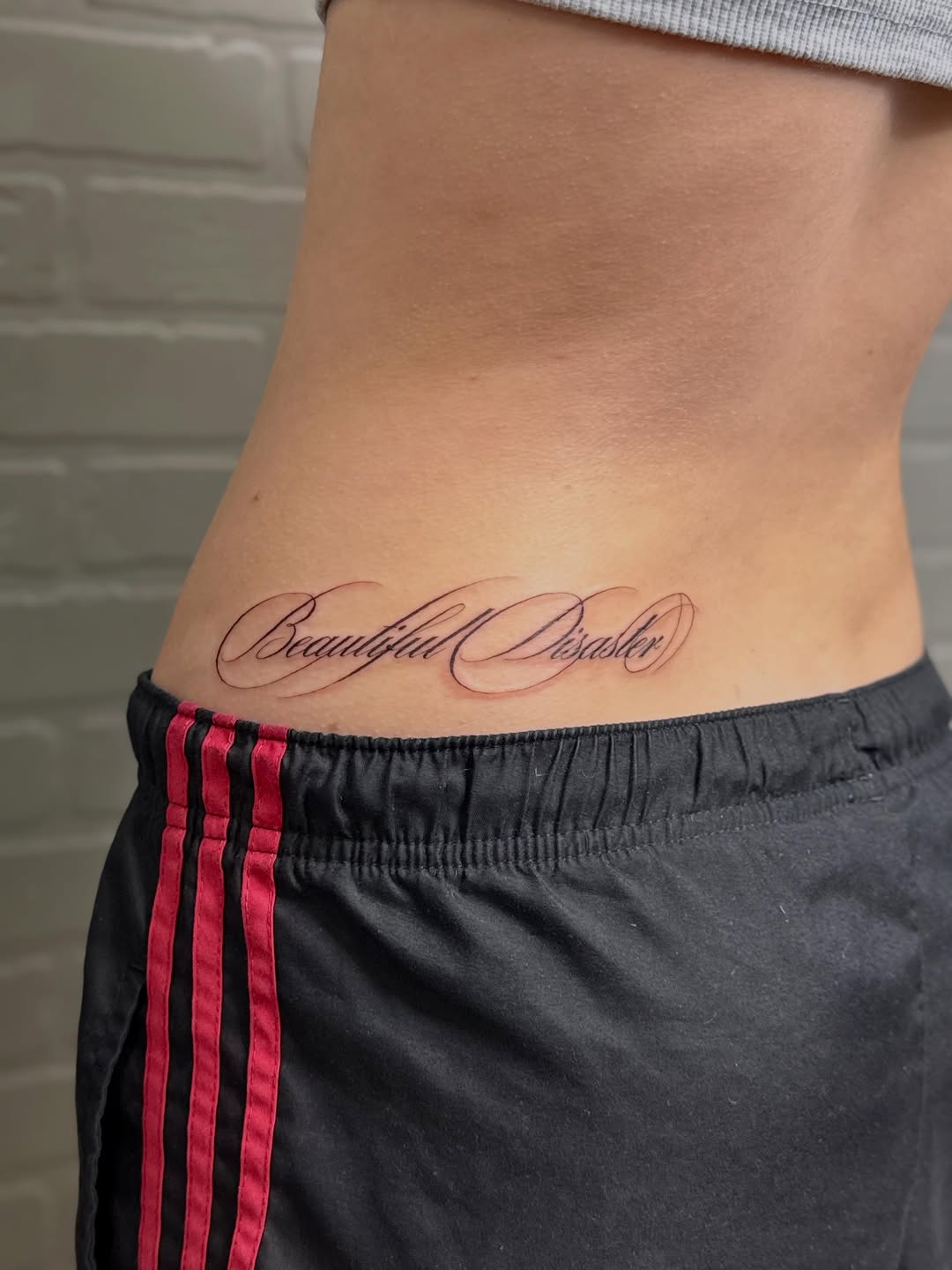 Tattoo by @vaehinked — lettering_script, fine_line