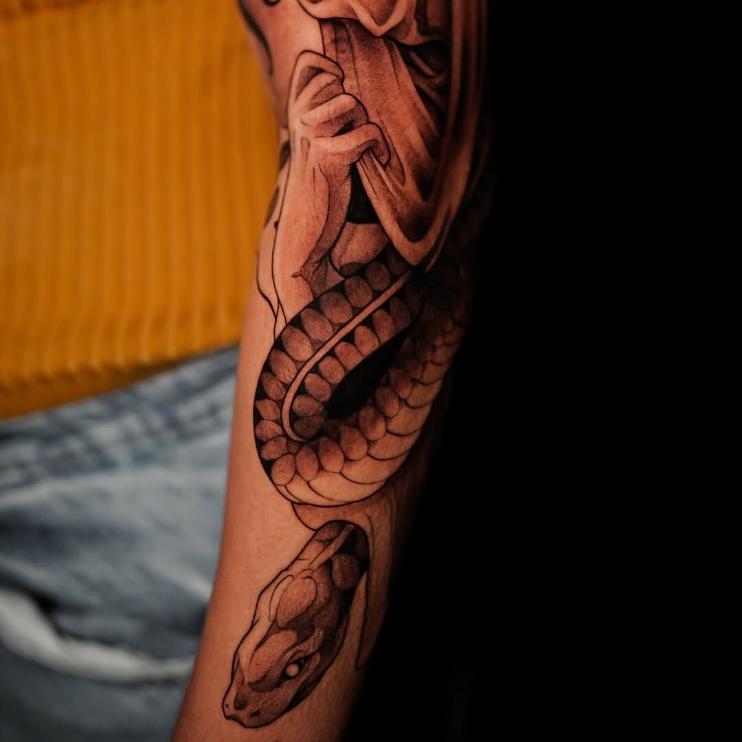 Tattoo by @jdmroxy_24 โ black_and_grey, realism