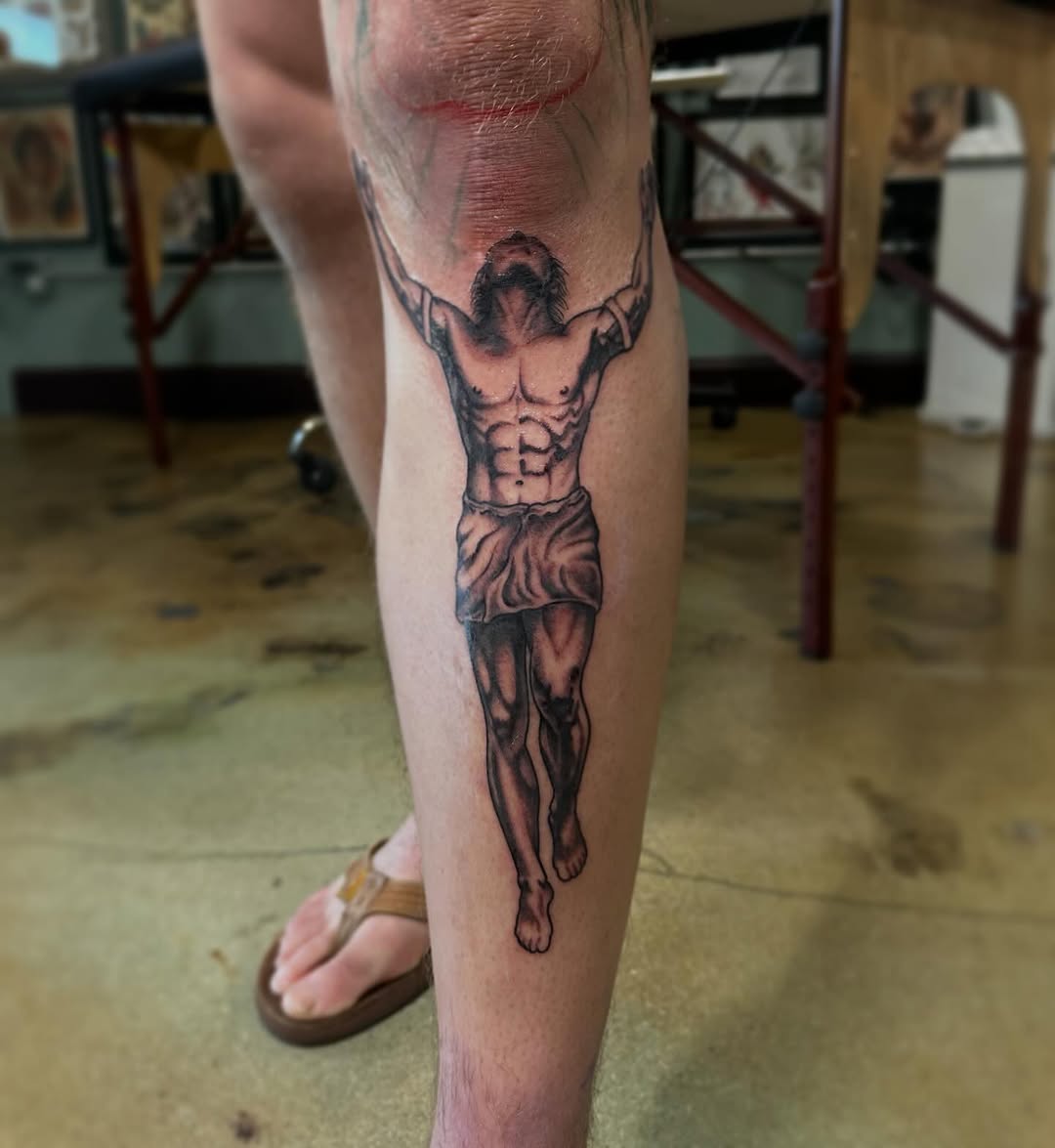 Tattoo by @gravestattooer — black_and_grey, realism