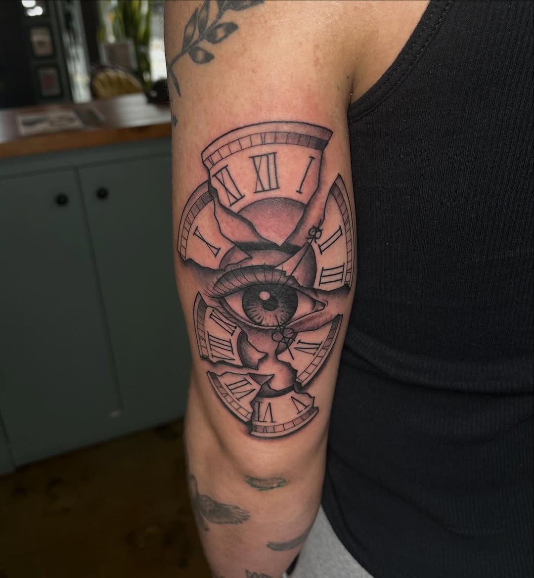 Tattoo by @gravestattooer — black_and_grey, realism