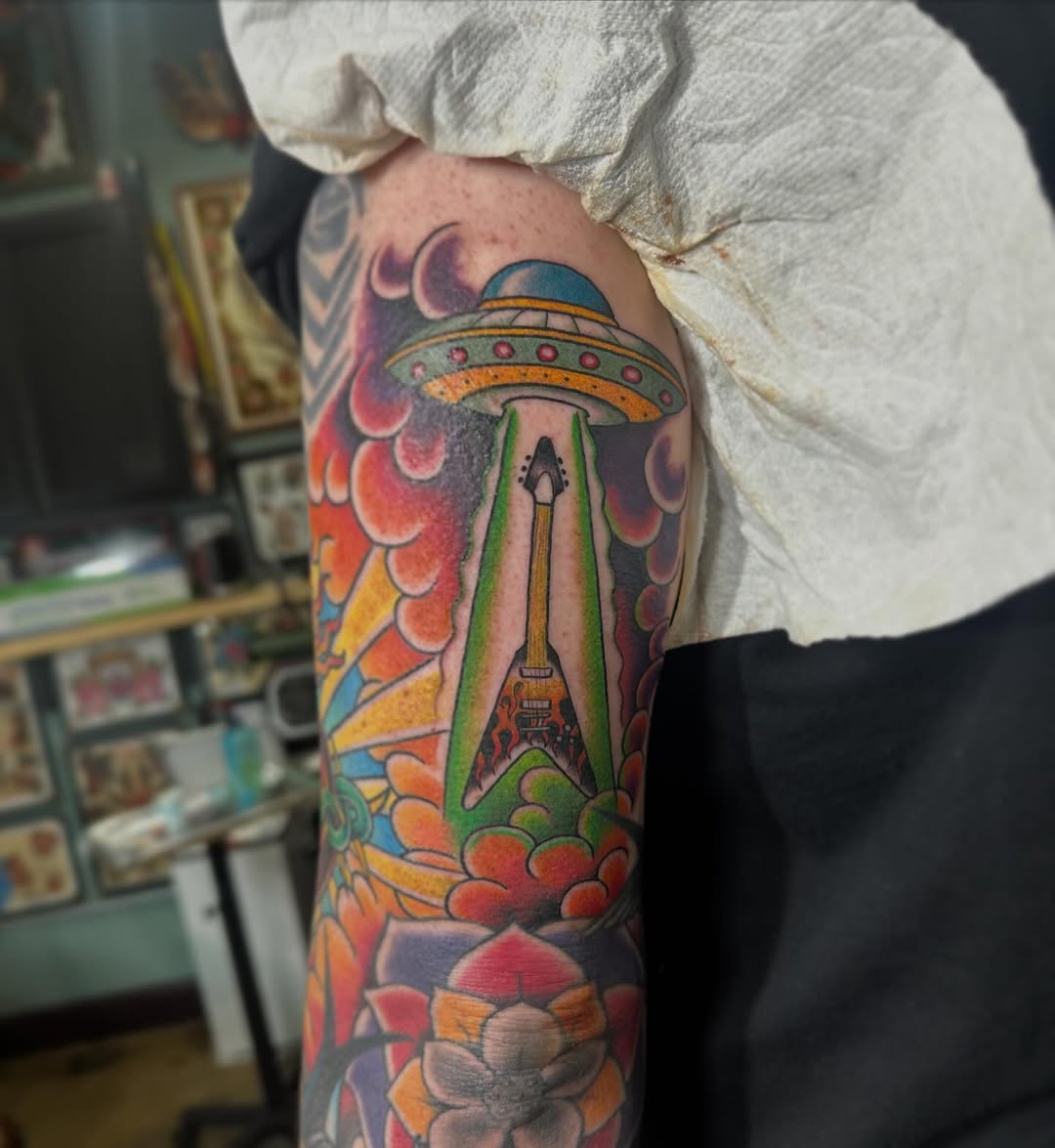 Tattoo by @gravestattooer — new_school, american_traditional
