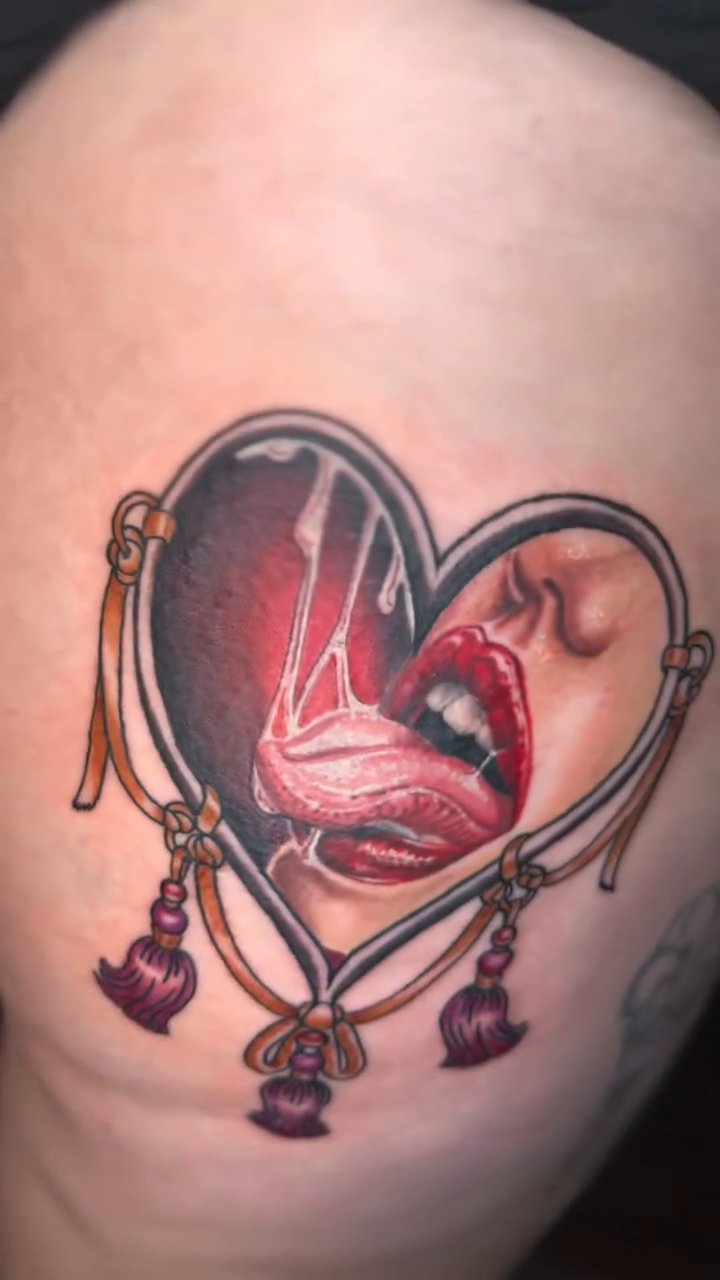 Tattoo by @qrayon.slc — realism, trash_polka