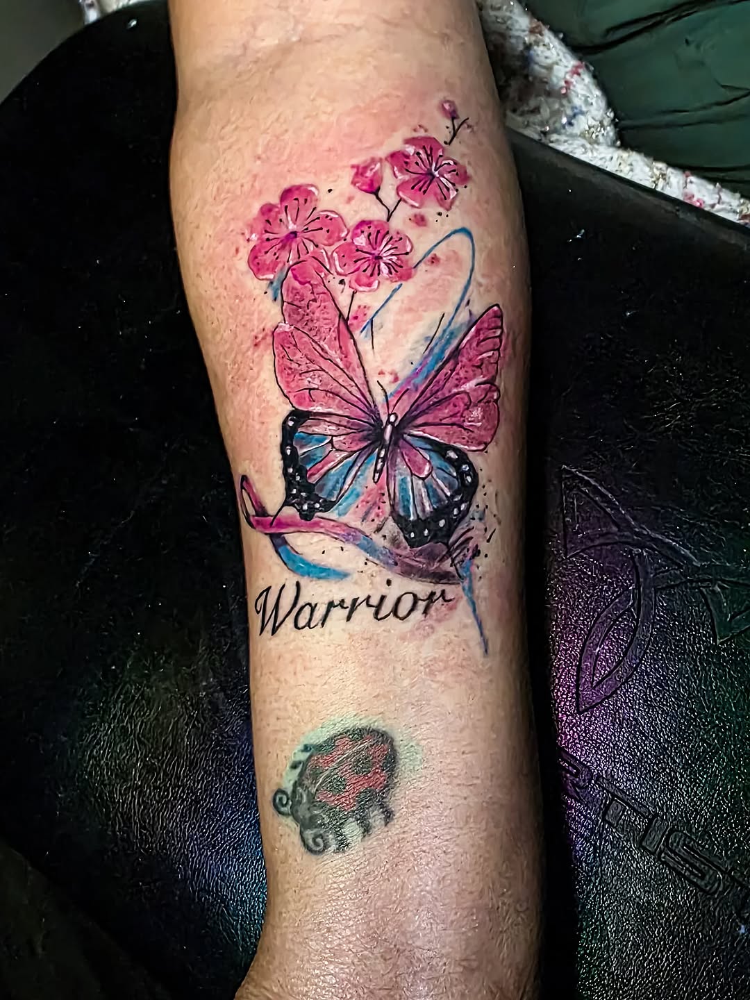 Tattoo by @veroinks — watercolor, lettering_script