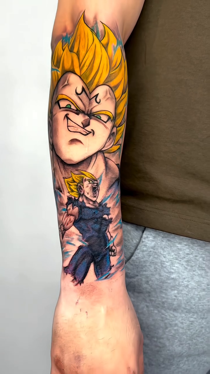 Tattoo by @grin_nyc — anime