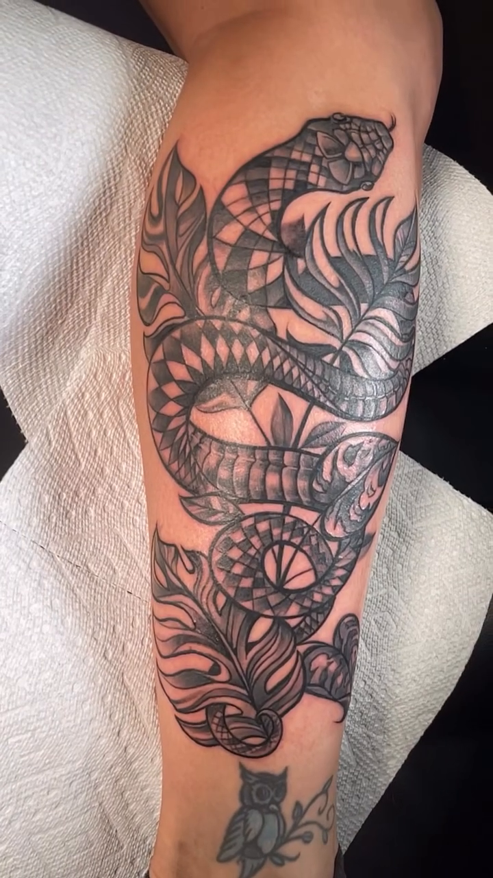 Tattoo by @chriskleeartist — black_and_grey