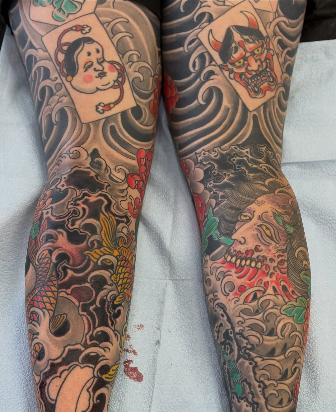 Tattoo by @beauxbrady — japanese_irezumi, black_and_grey