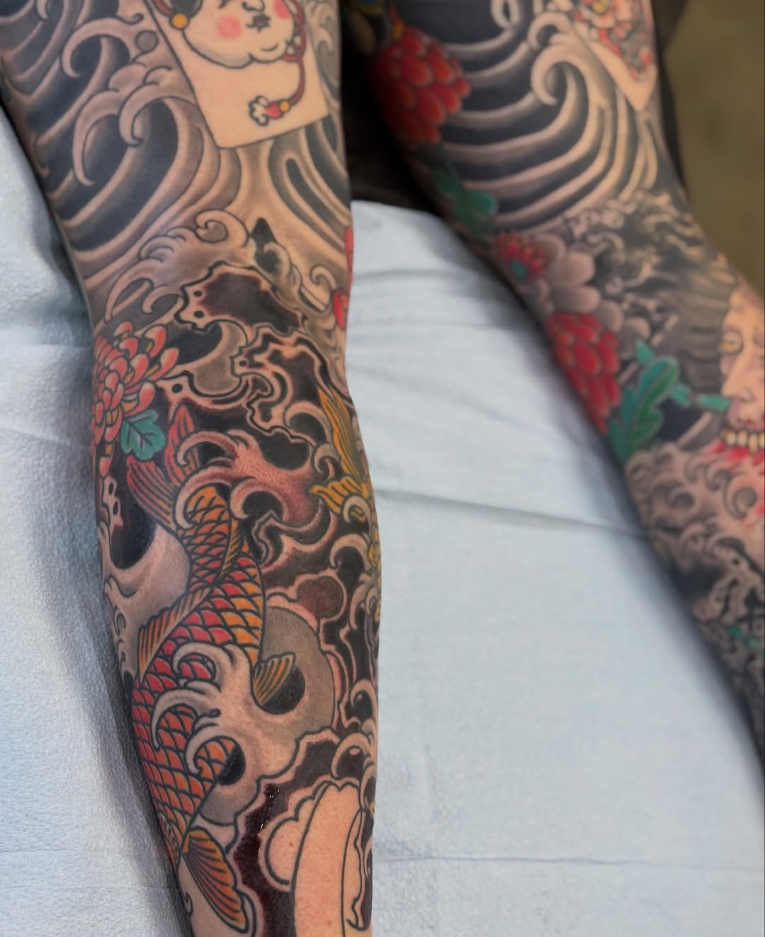Tattoo by @beauxbrady — japanese_irezumi, black_and_grey