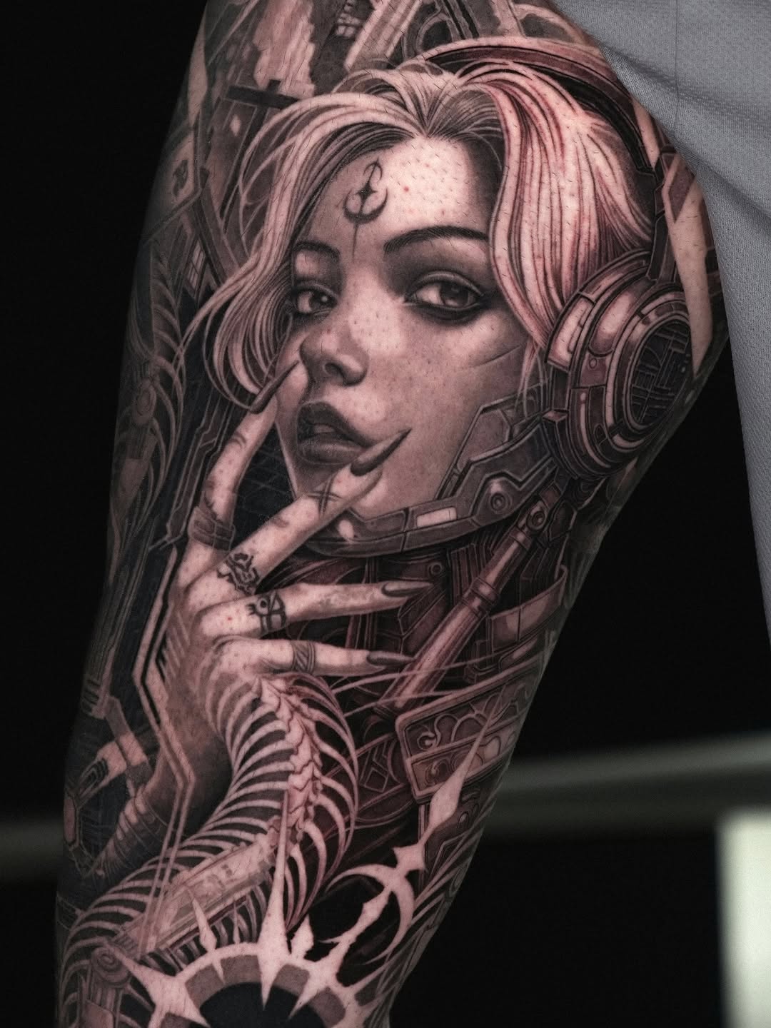 Tattoo by @sumok_tattoo β realism, black_and_grey