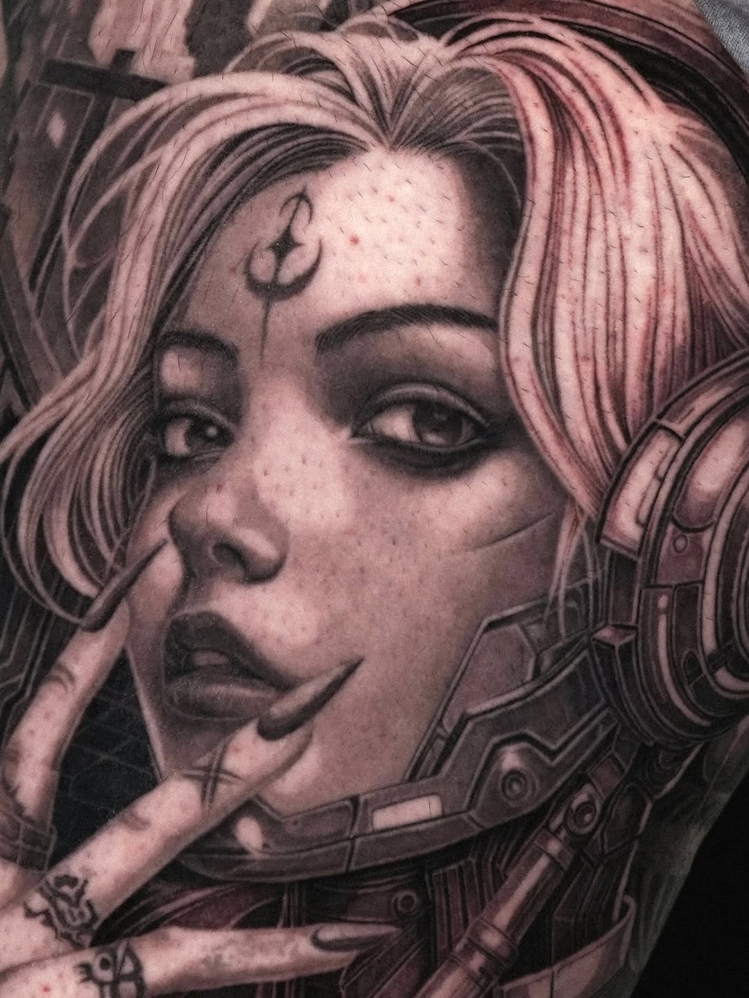 Tattoo by @sumok_tattoo β realism, black_and_grey