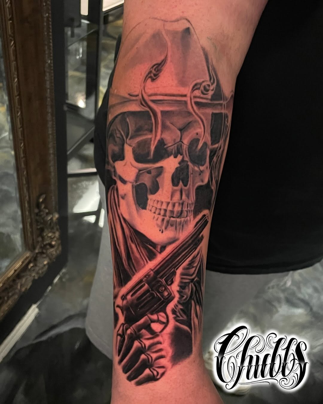 Tattoo by @tatsbychubbs — black_and_grey, realism