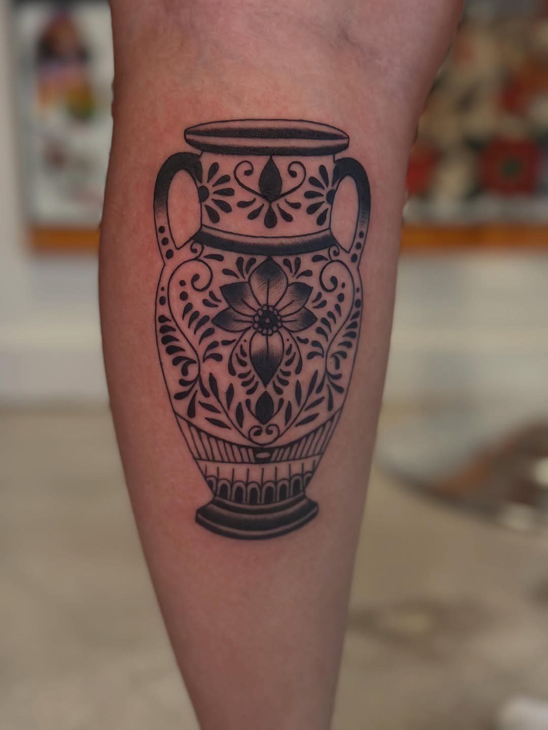 Tattoo by @whitneycreeptattoos — blackwork, ornamental
