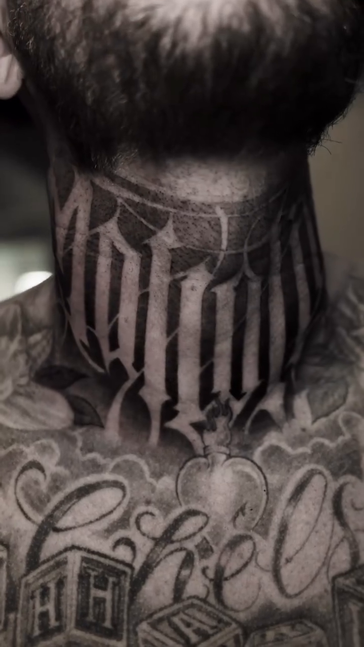 Tattoo by @nemo.tattooist — lettering_script, black_and_grey