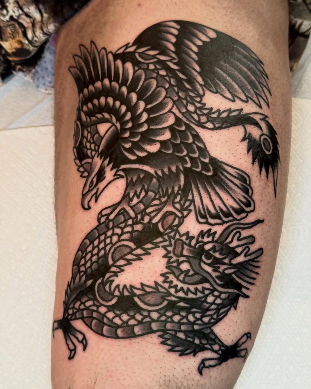 Tattoo by @elibernaltattoo — american_traditional, blackwork