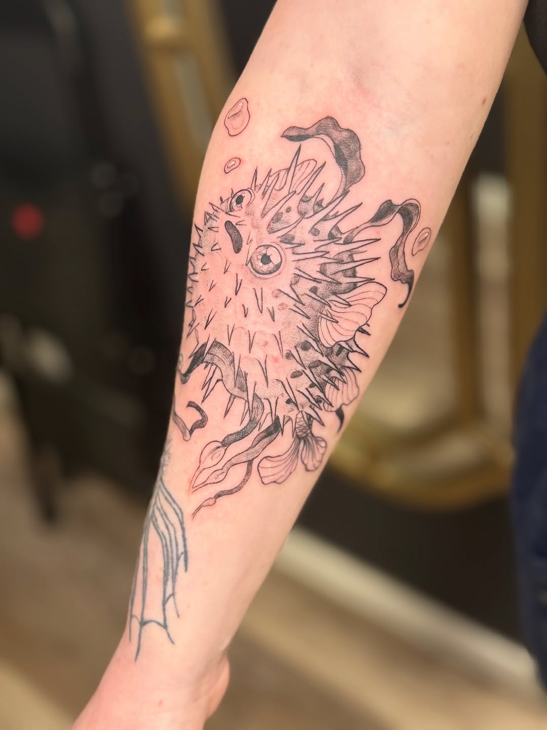 Tattoo by @scaledxwingstattoo — illustrative, black_and_grey