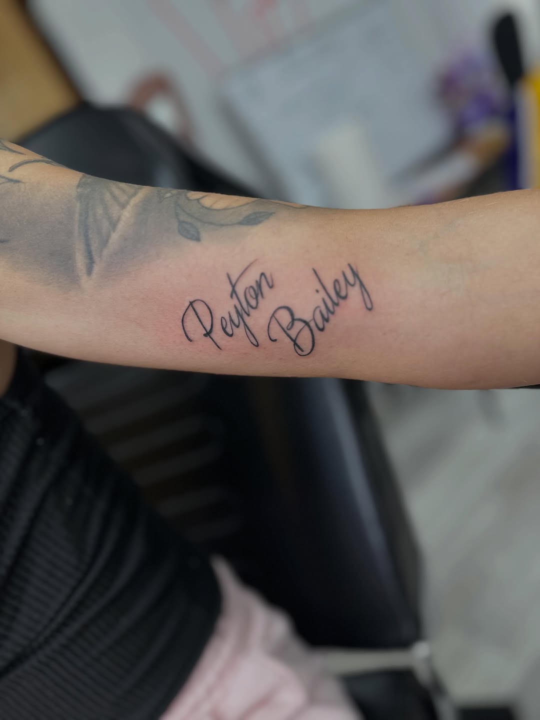 Tattoo by @theartofantonio โ lettering_script, fine_line