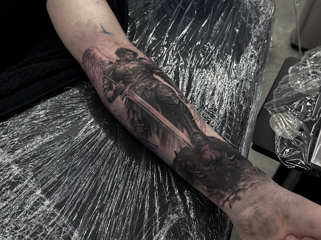 Tattoo by @davidbaenatattoo — realism, black_and_grey
