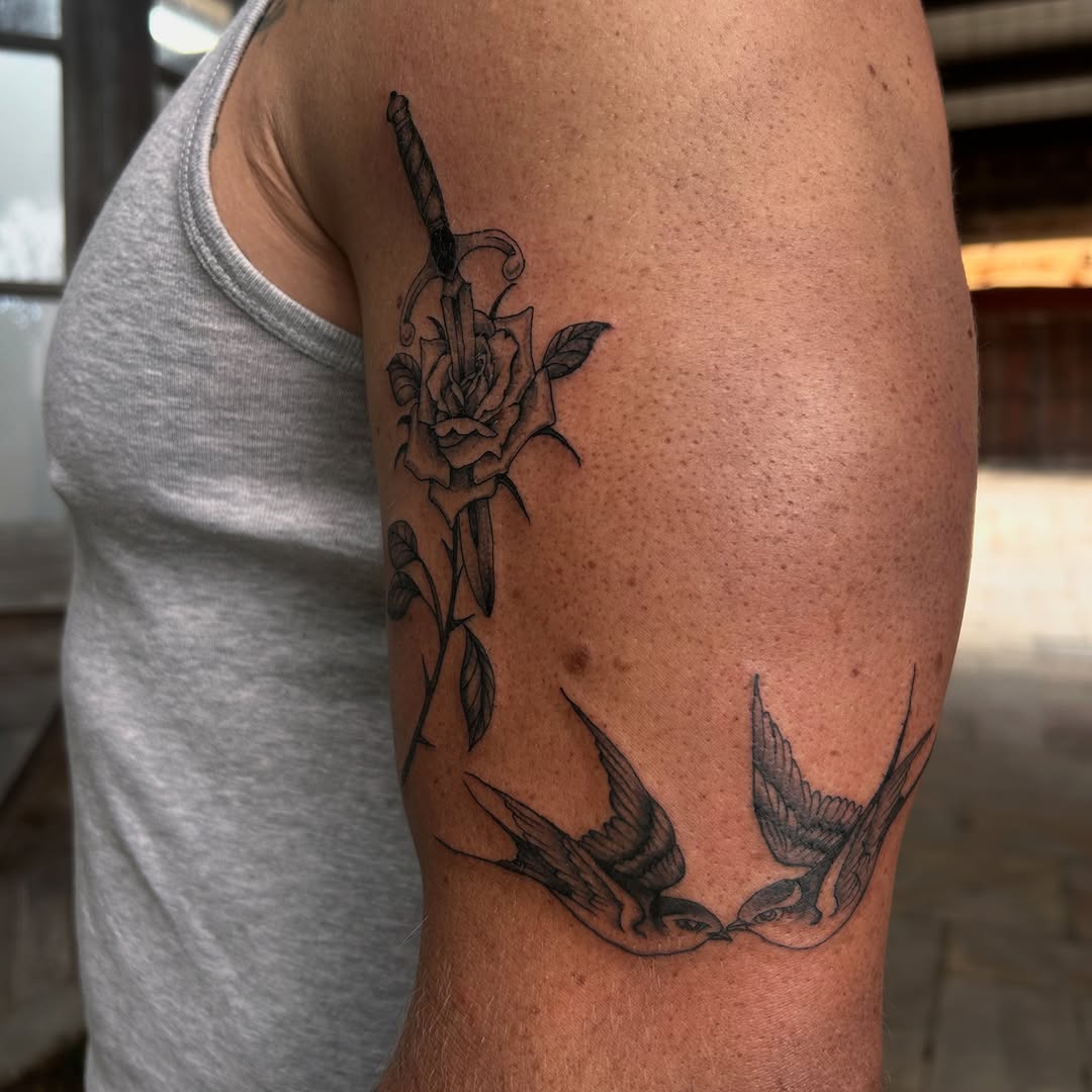 Tattoo by @amaralyonstattoo — black_and_grey