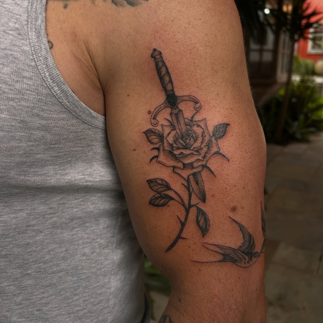 Tattoo by @amaralyonstattoo — black_and_grey