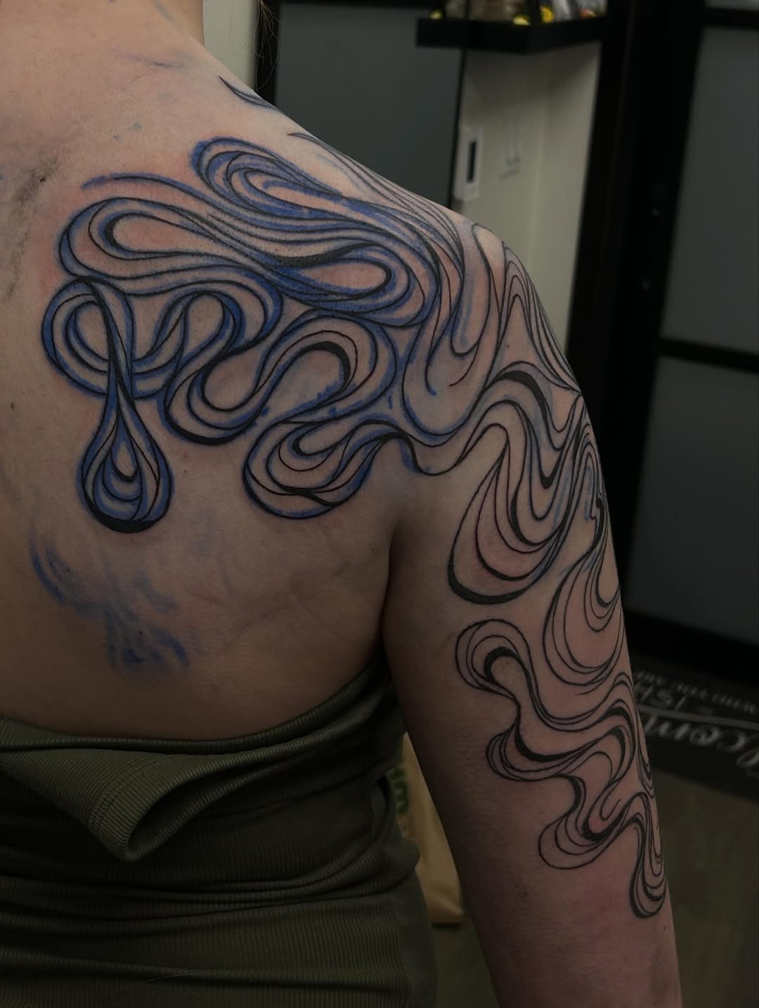 Tattoo by @diamondphoenix_ — blackwork, abstract