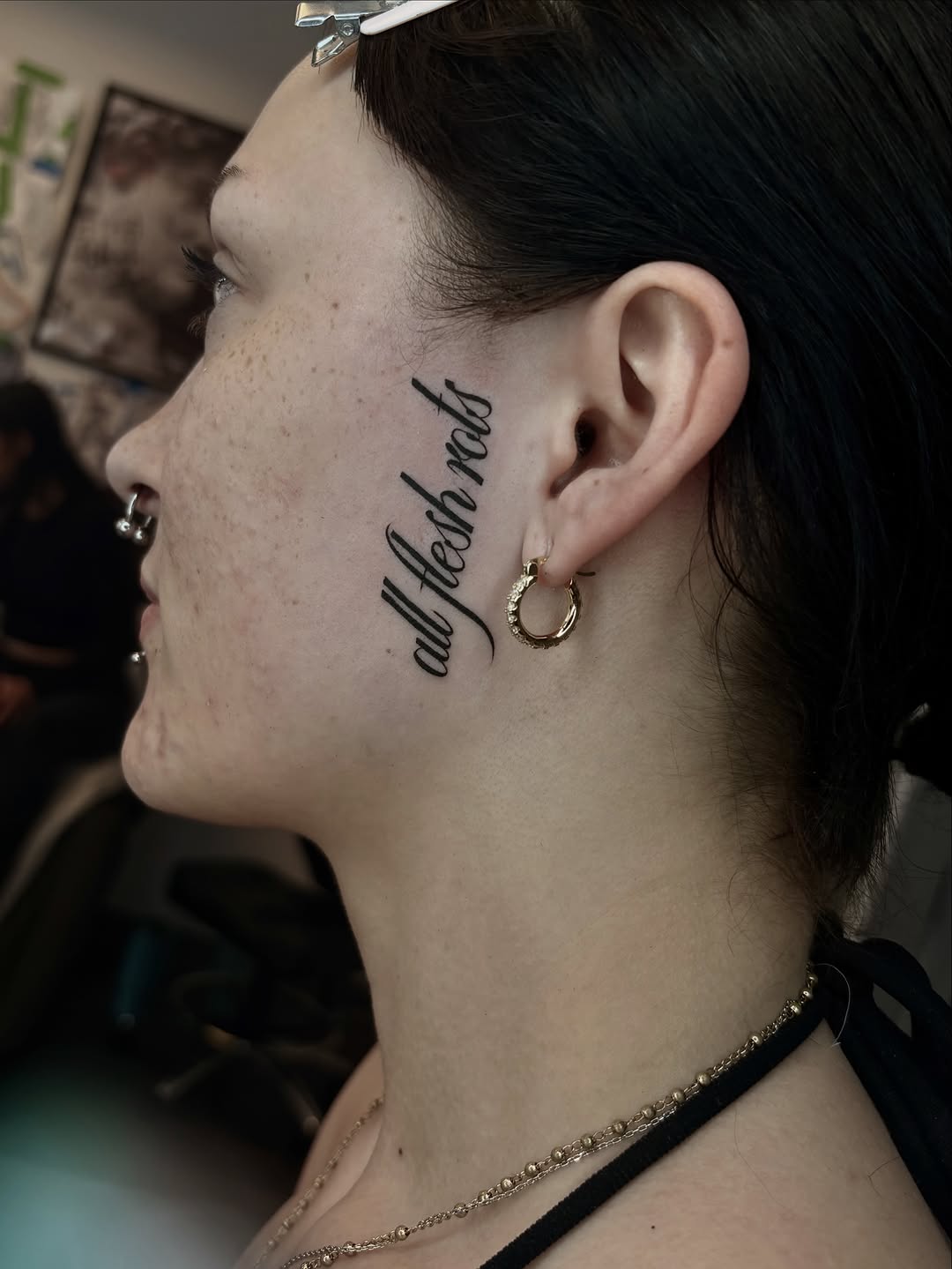 Tattoo by @scratchedupp โ lettering_script, fine_line