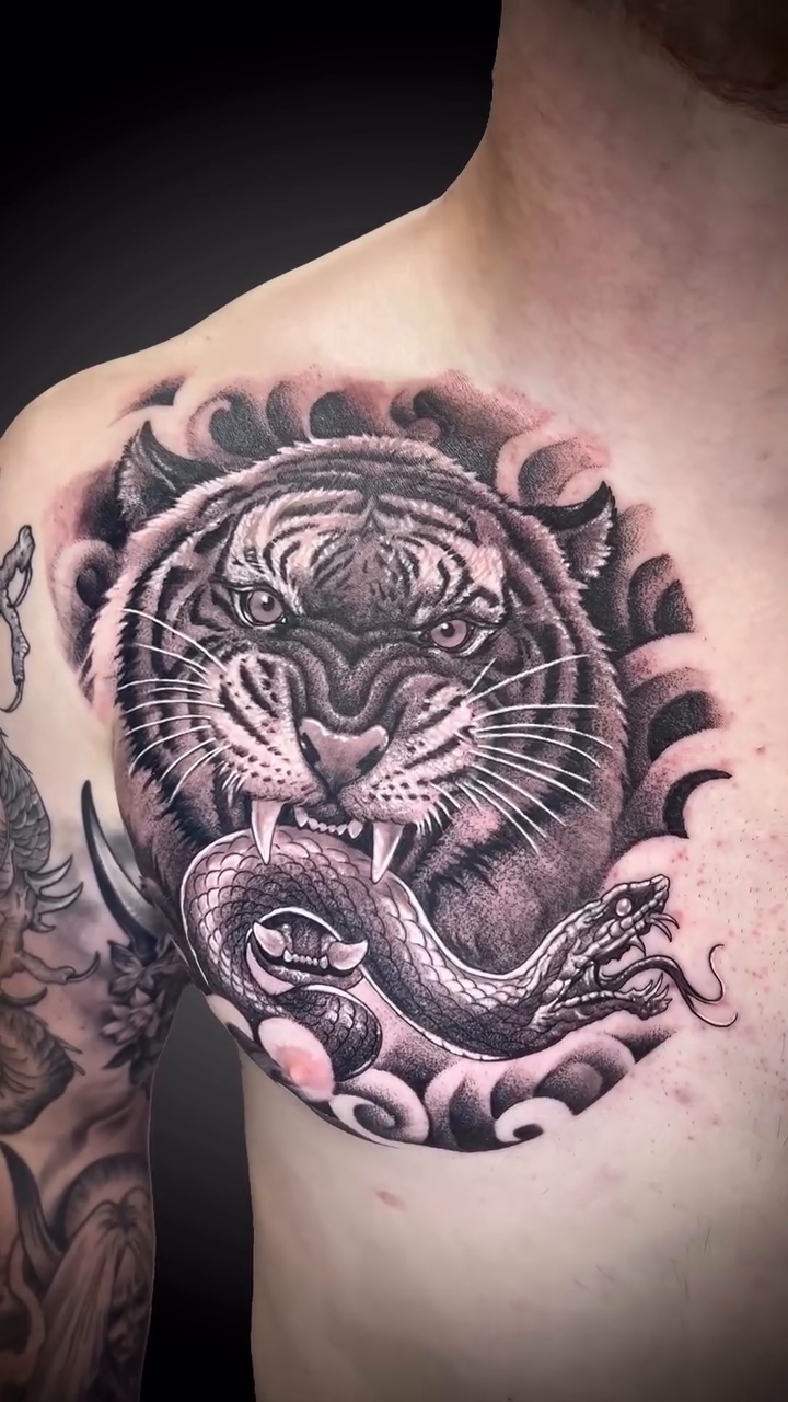 Tattoo by @danfisherart — japanese_irezumi, black_and_grey