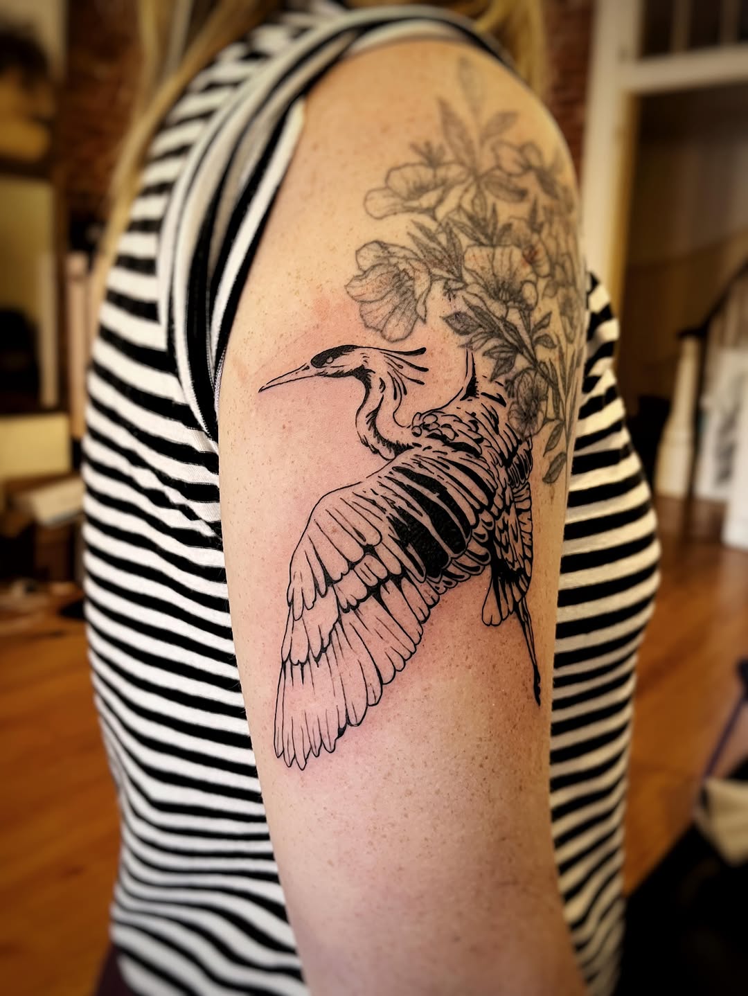 Tattoo by @bai.bai.bunni.tattoos — illustrative, black_and_grey