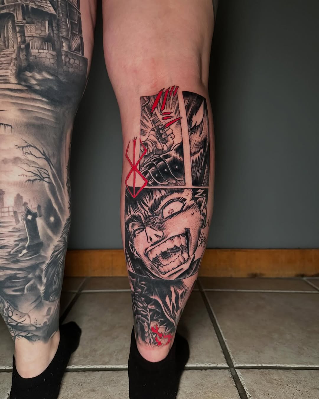 Tattoo by @tinatattooz — black_and_grey