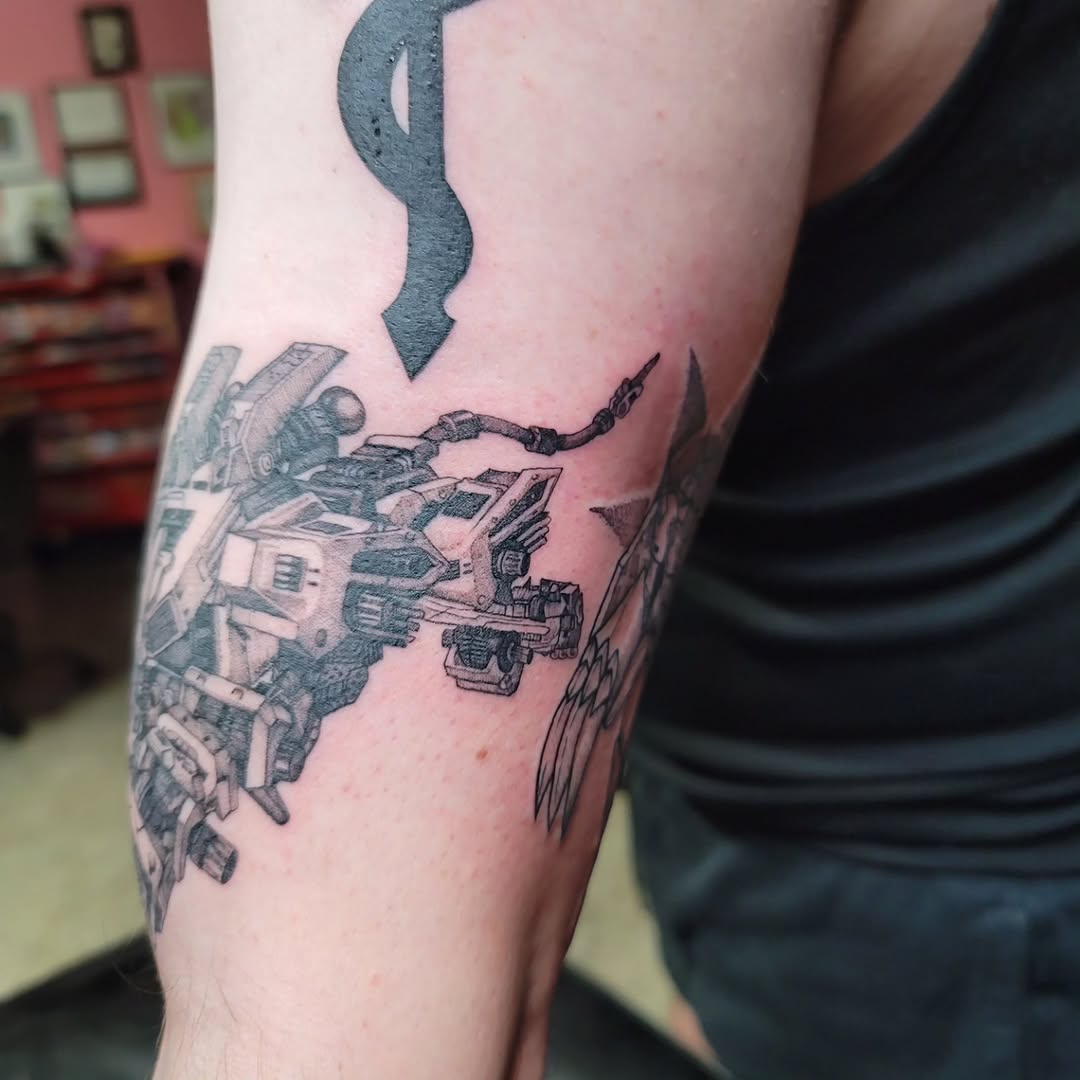 Tattoo by @xxvalhalla_tattoosxx — illustrative, black_and_grey