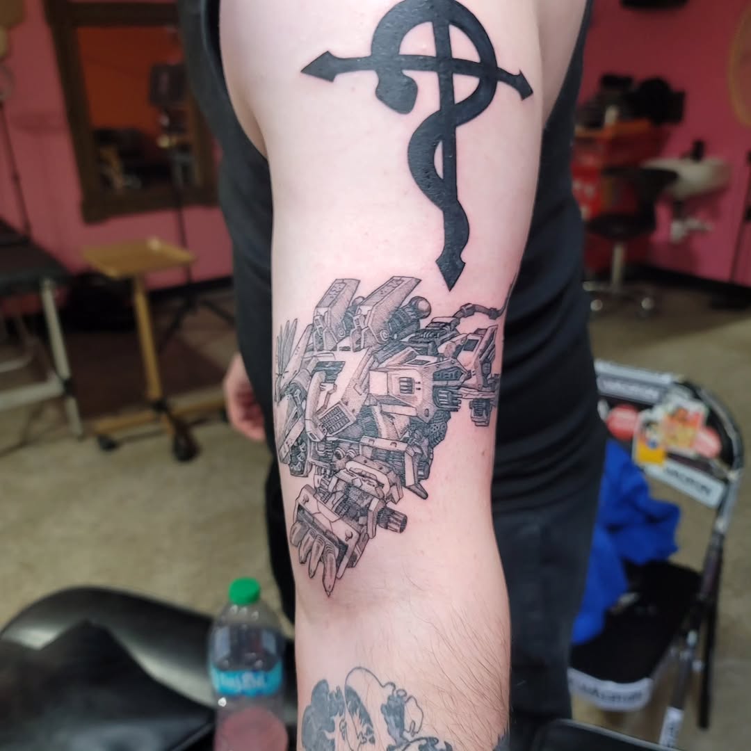 Tattoo by @xxvalhalla_tattoosxx — black_and_grey, illustrative