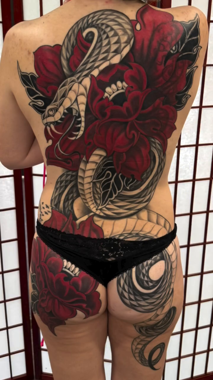 Tattoo by @michaeljoy_tattoo — japanese_irezumi, black_and_grey