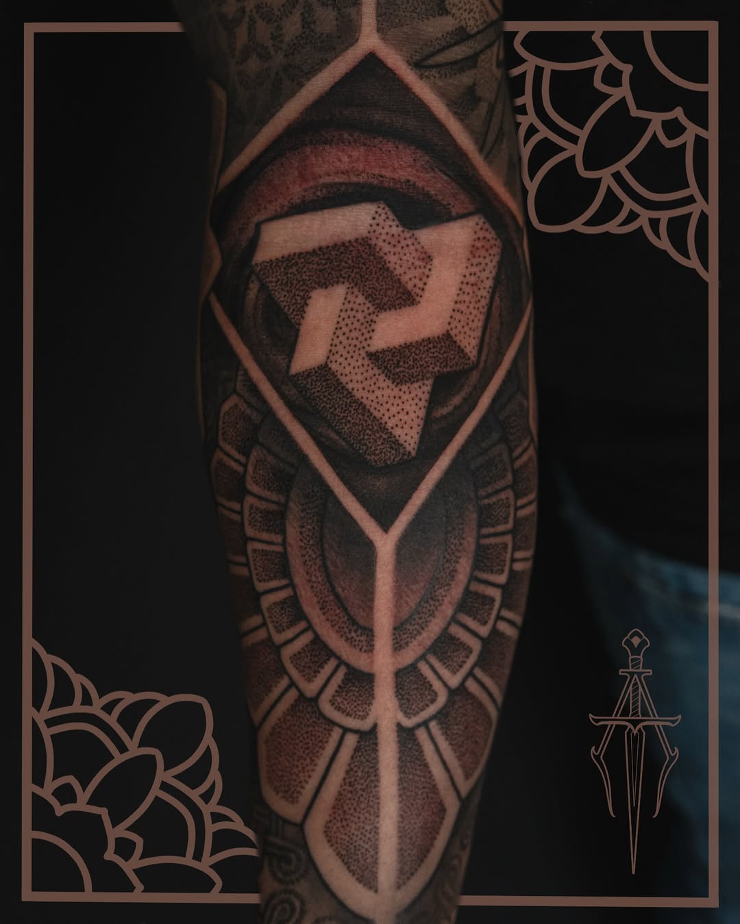 Tattoo by @chrisdobransky — geometric, dotwork