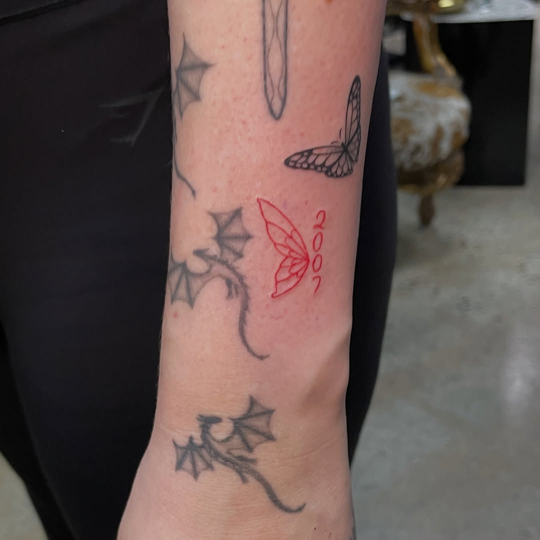 Tattoo by @chromaticsauce — fine_line, lettering_script