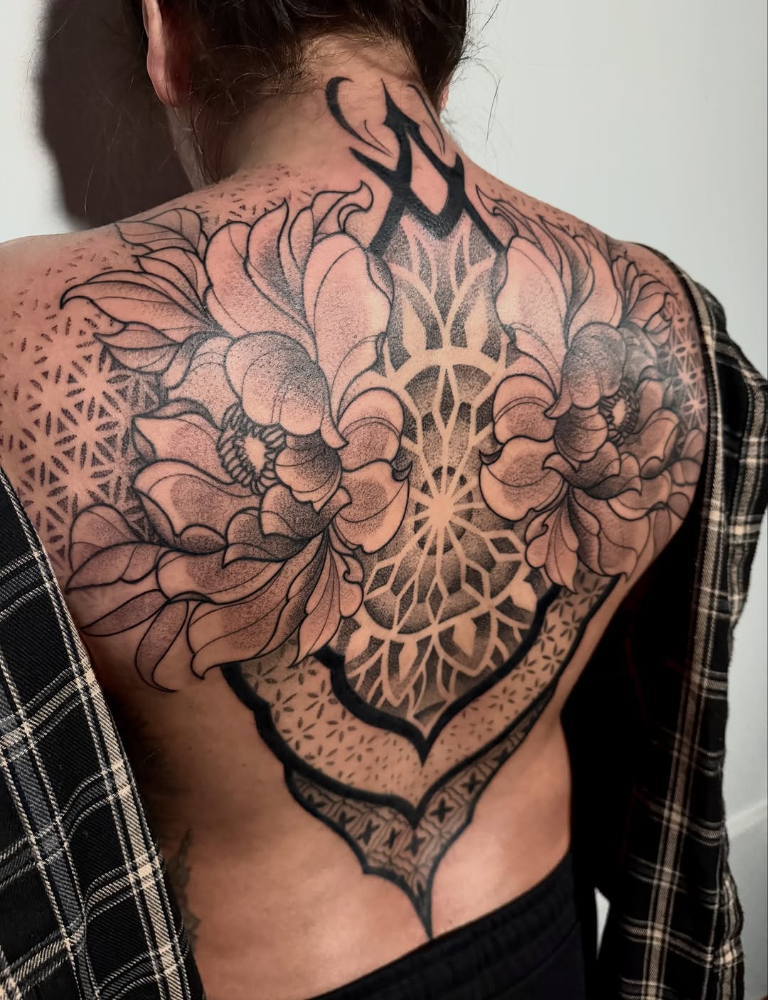 Tattoo by @chessa.marie — dotwork, ornamental