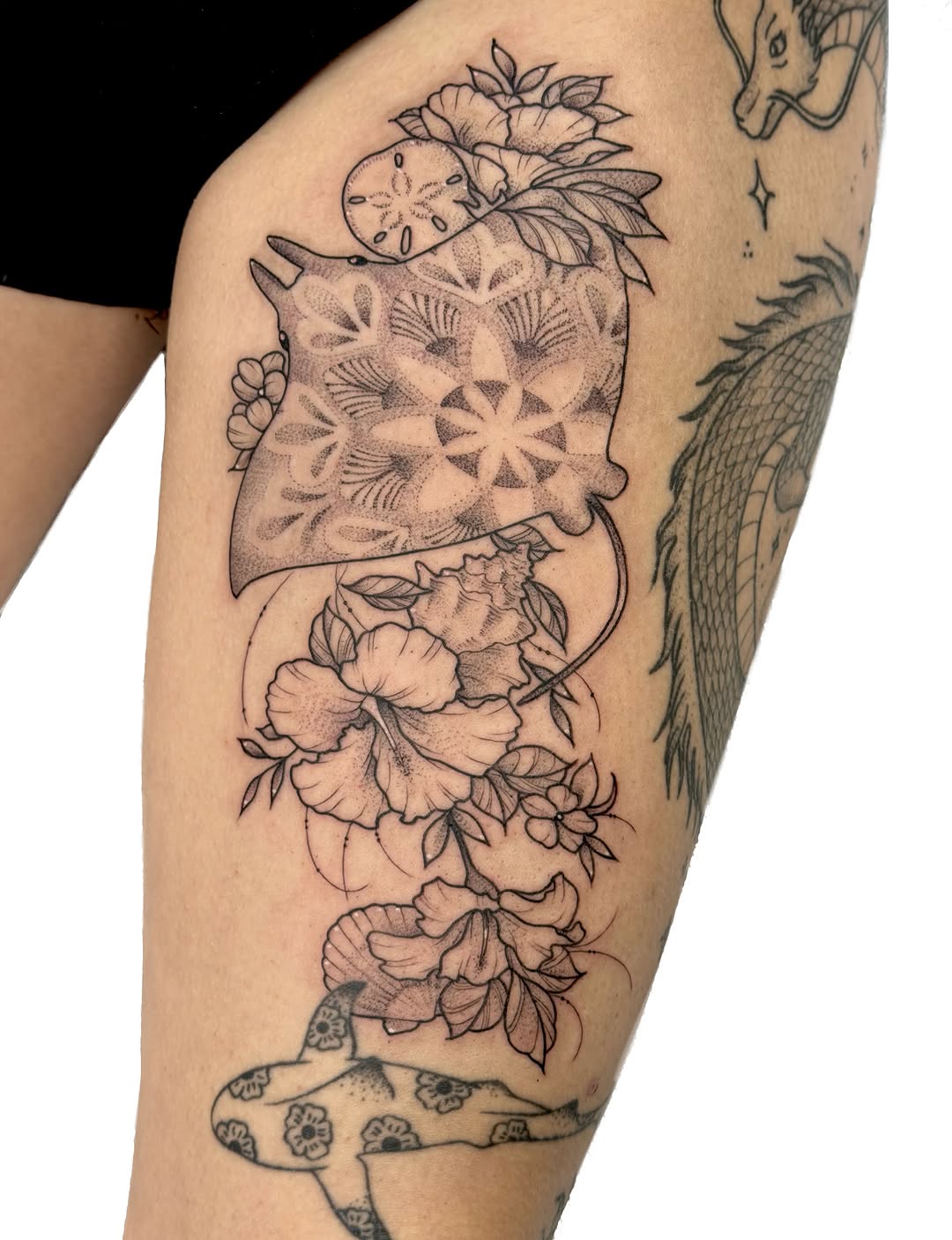 Tattoo by @chessa.marie — dotwork, black_and_grey