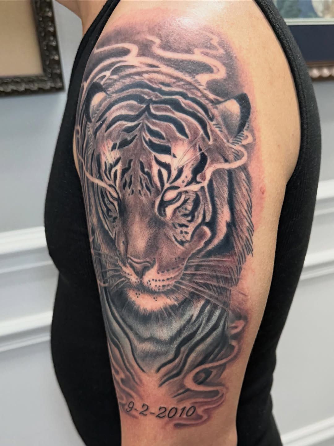 Tattoo by @mekong_lotus — realism, black_and_grey