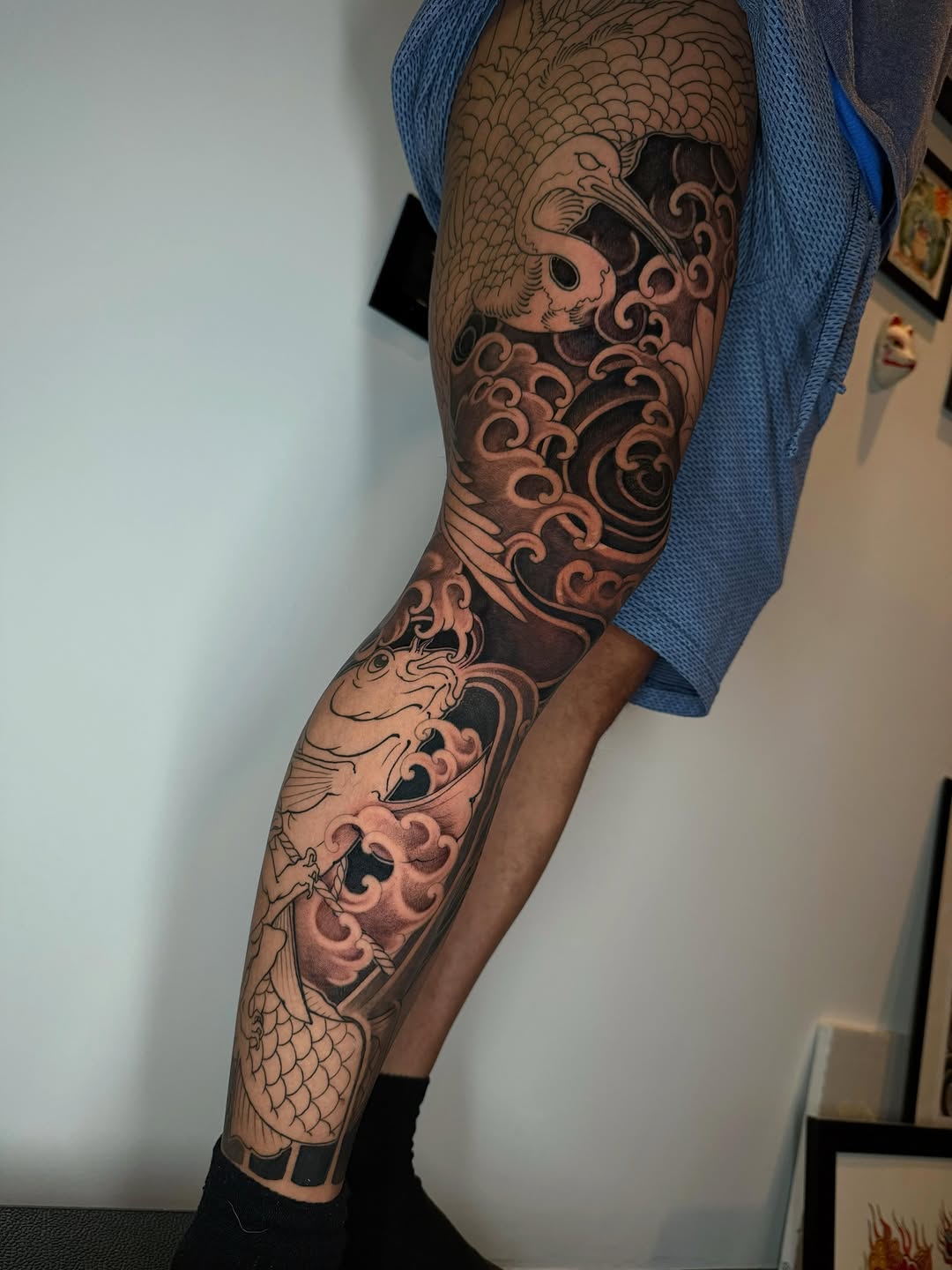 Tattoo by @horihan666 — japanese_irezumi, black_and_grey