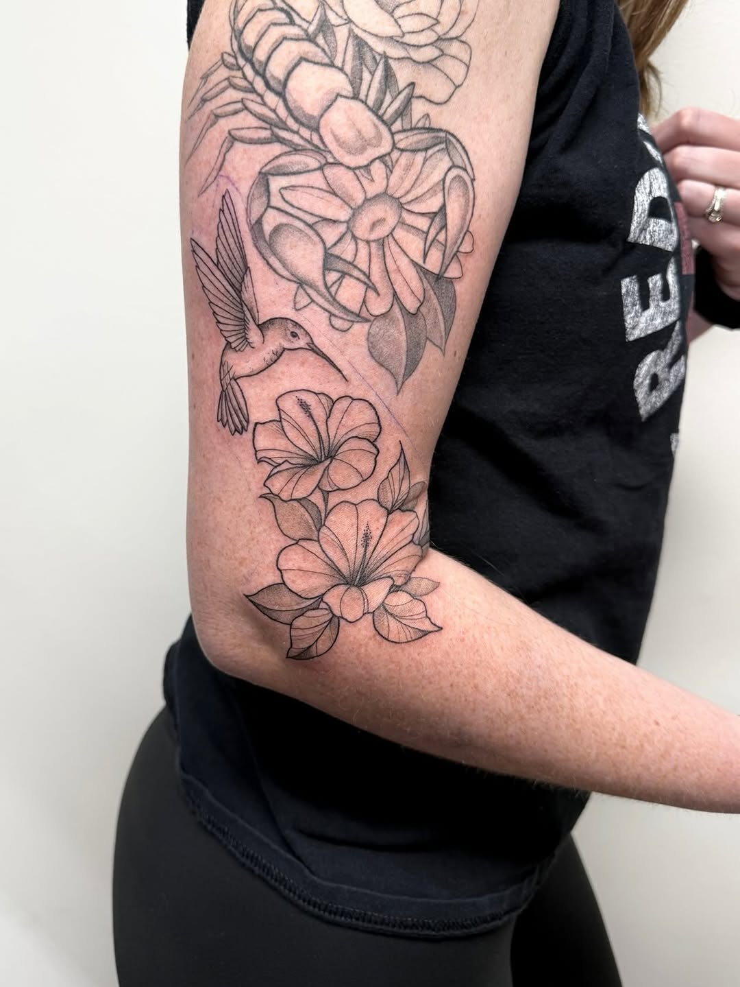 Tattoo by @mjbender.tattoos — fine_line, black_and_grey