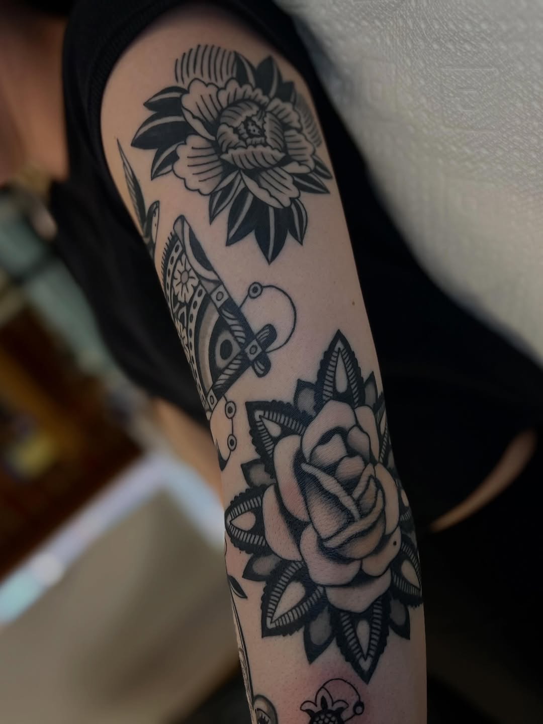 Tattoo by @sydsayyah — american_traditional, black_and_grey