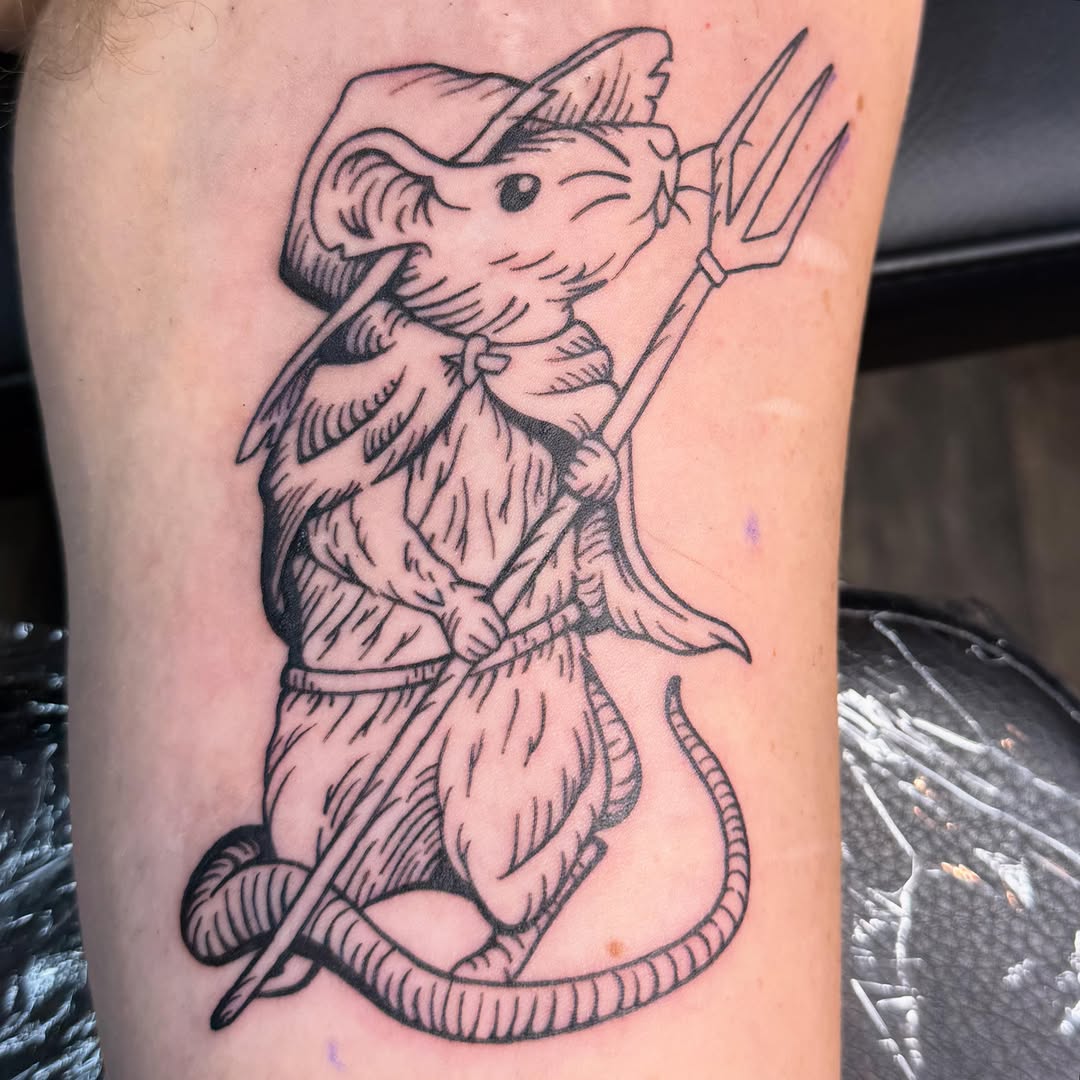 Tattoo by @hunterbeyertattoos — illustrative, blackwork