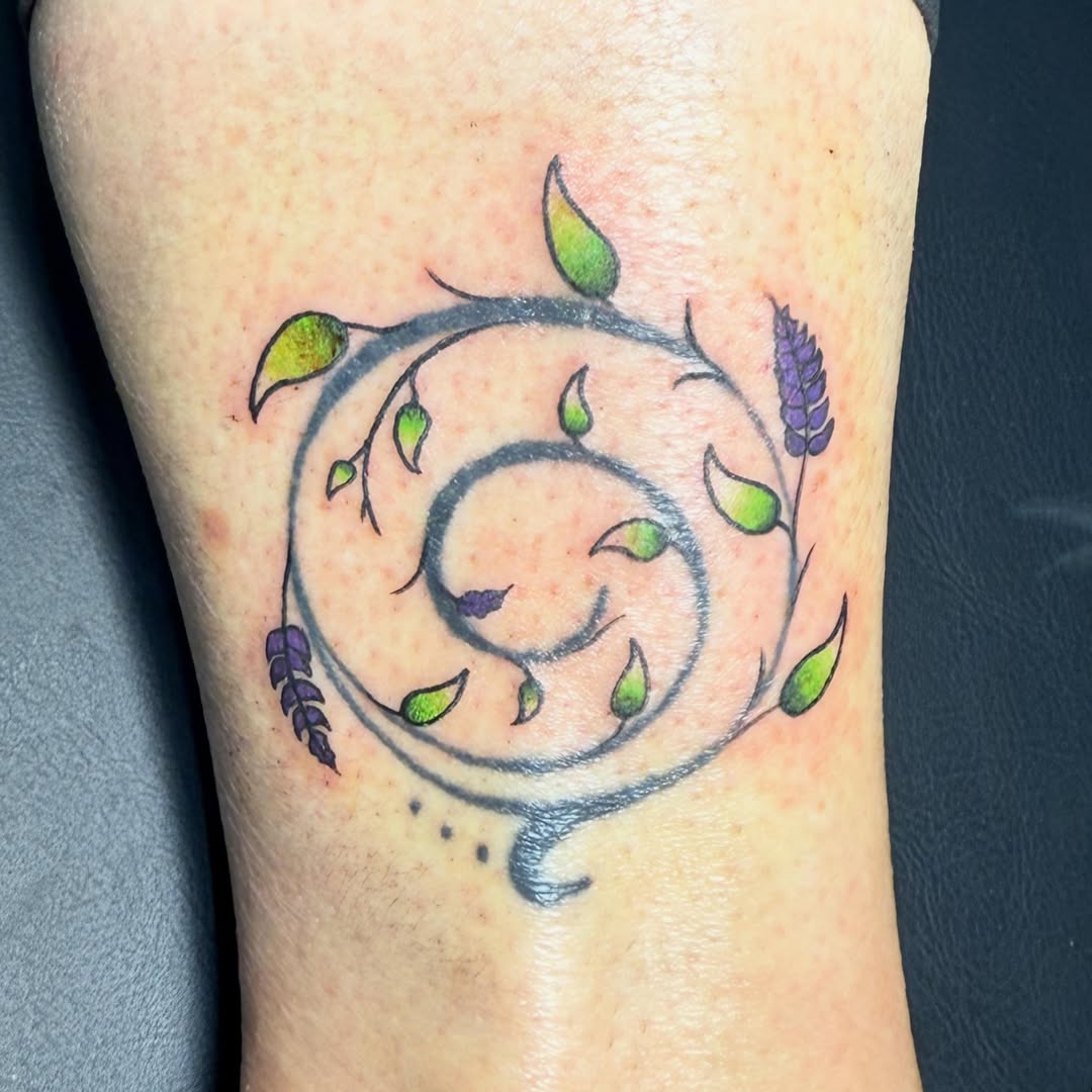 Tattoo by @hunterbeyertattoos — illustrative, dotwork