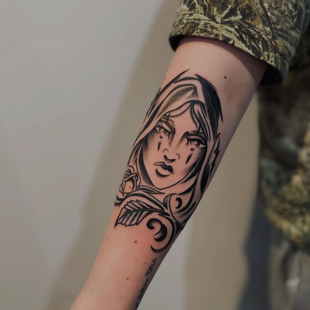 Tattoo by @cxvlba — illustrative, black_and_grey
