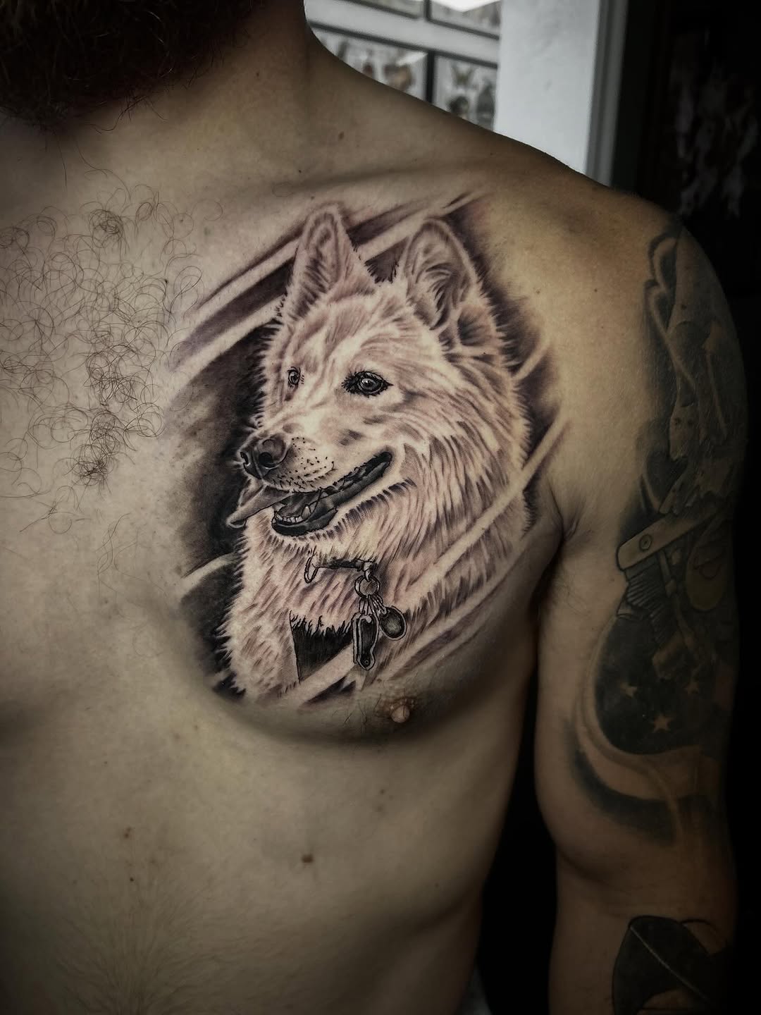 Tattoo by @dylanstevenstattoo — realism, black_and_grey