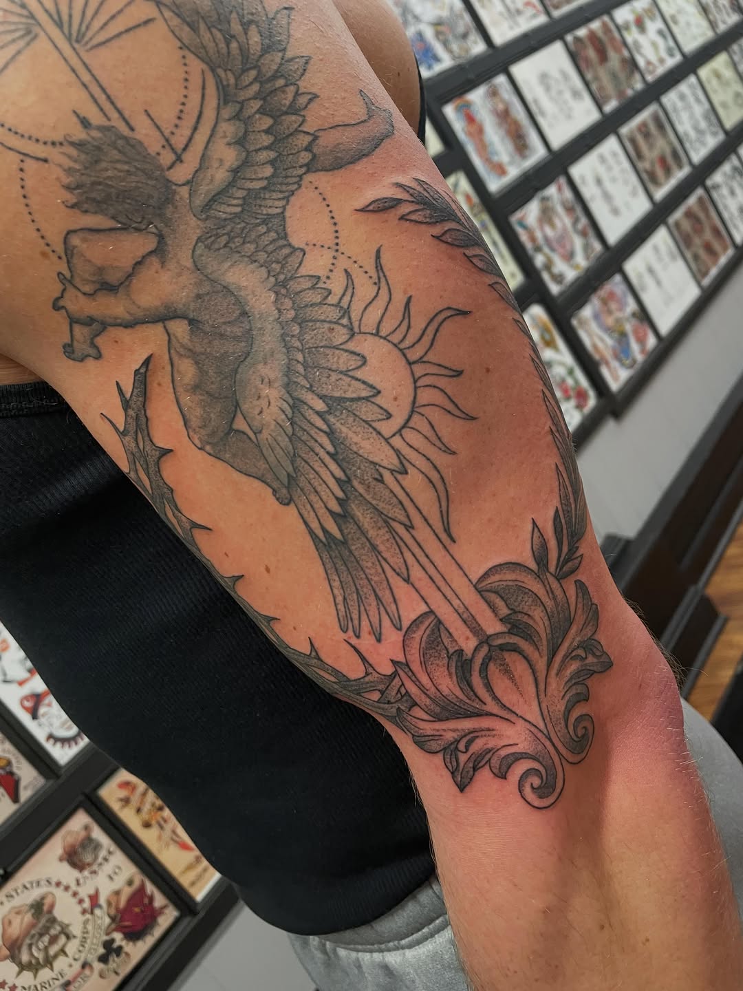 Tattoo by @andreyu187 — black_and_grey, illustrative