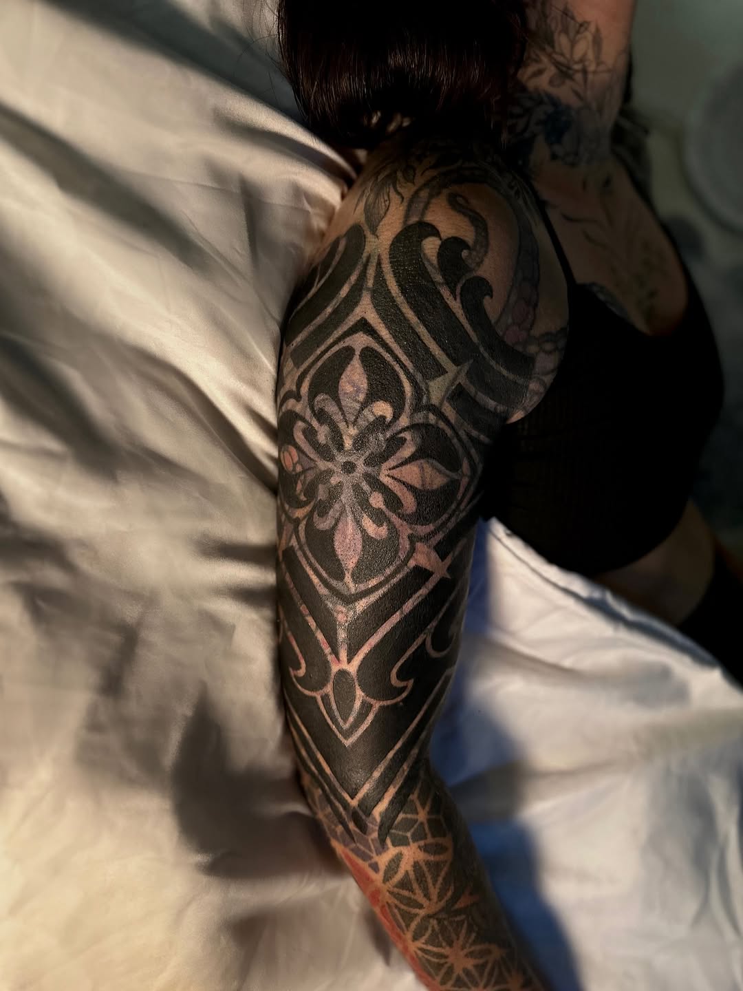 Tattoo by @blackadorn — blackwork, ornamental