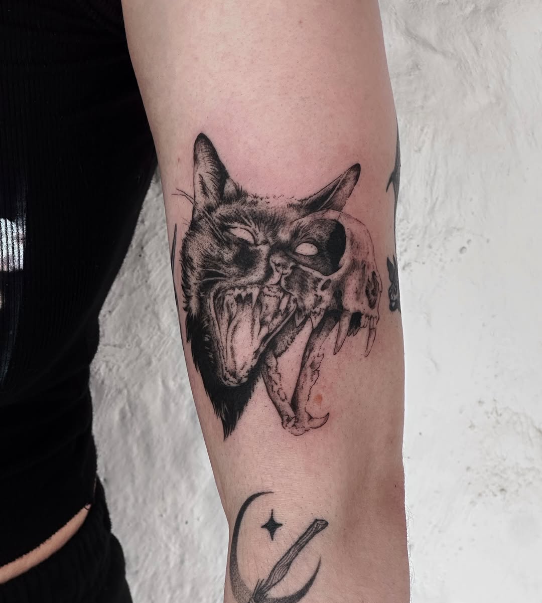 Tattoo by @ornatebones β blackwork, dark_realism