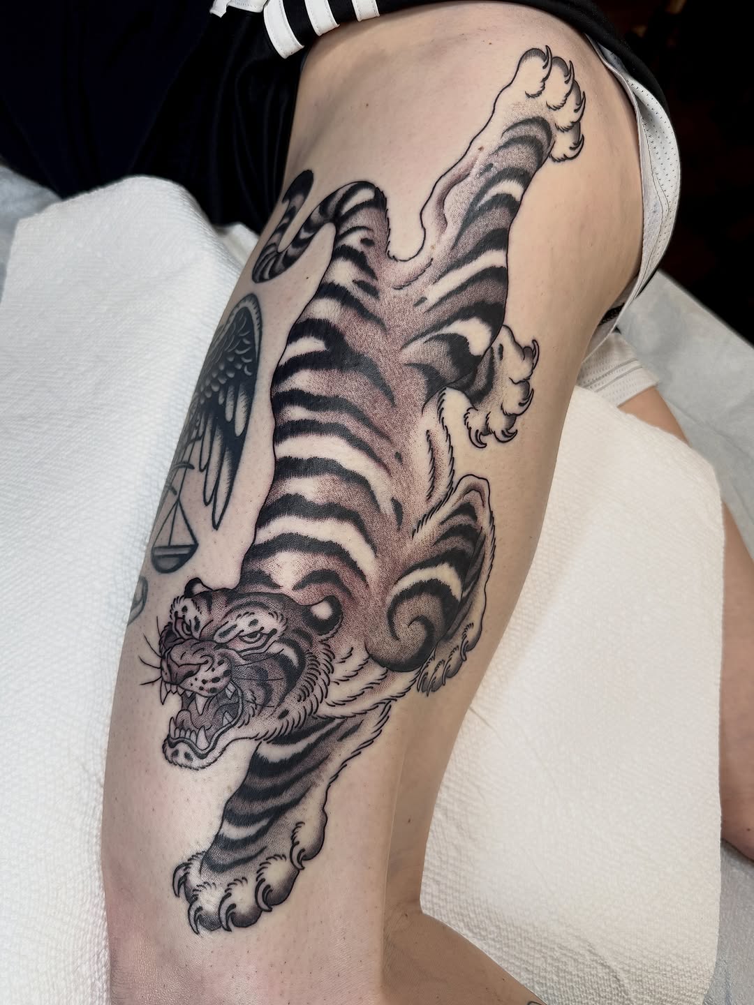 Tattoo by @cousins_tattoos — japanese_irezumi, black_and_grey