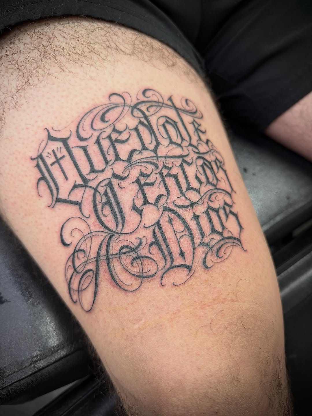 Tattoo by @scriptinator — lettering_script, blackwork