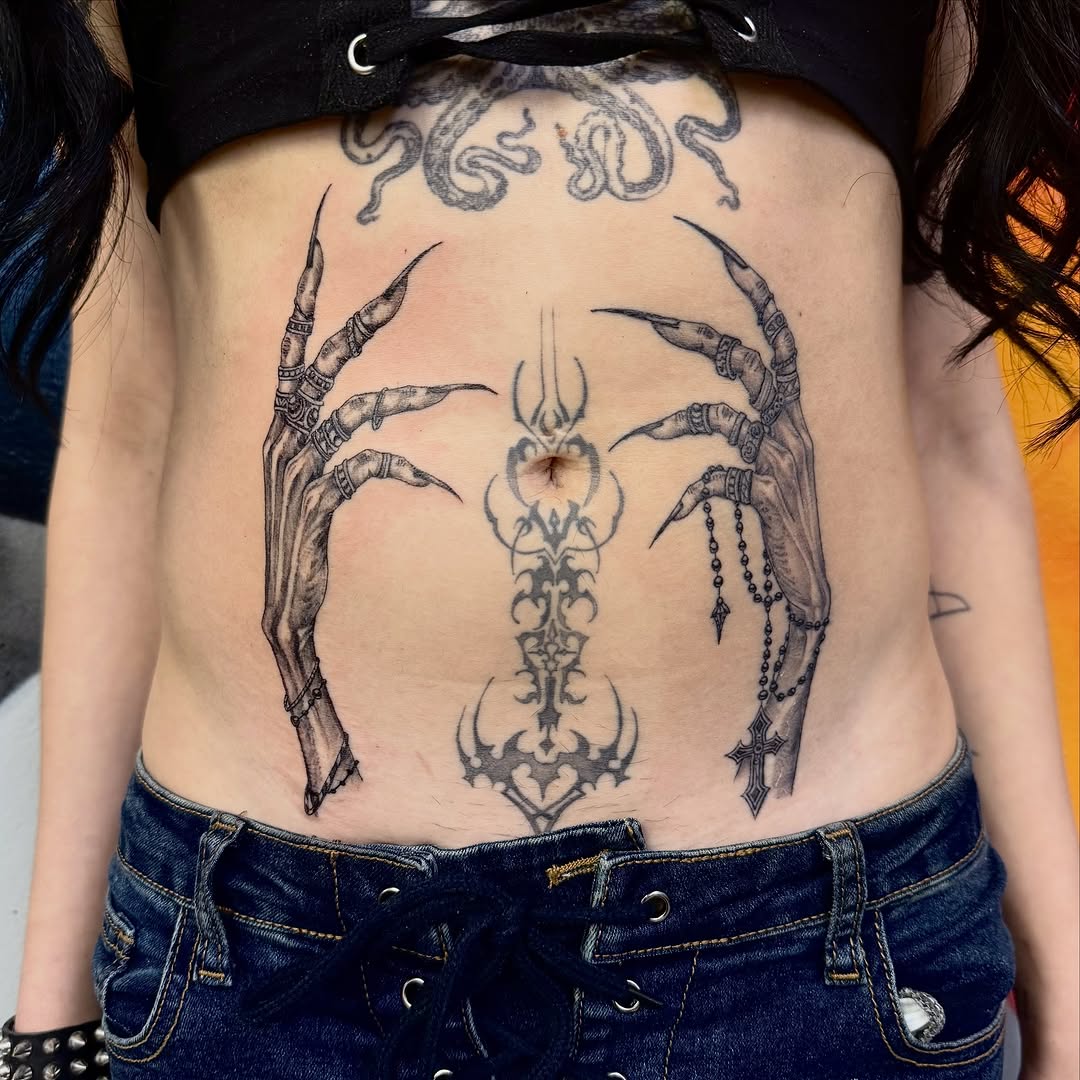 Tattoo by @mannytats — black_and_grey, illustrative