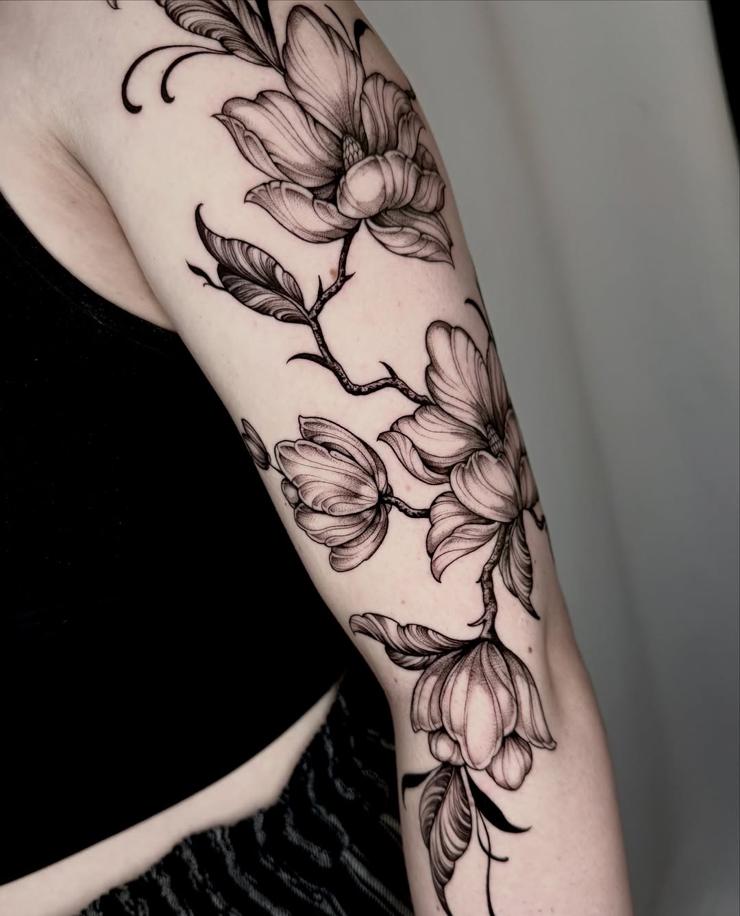 Tattoo by @kathrynsemusart — black_and_grey