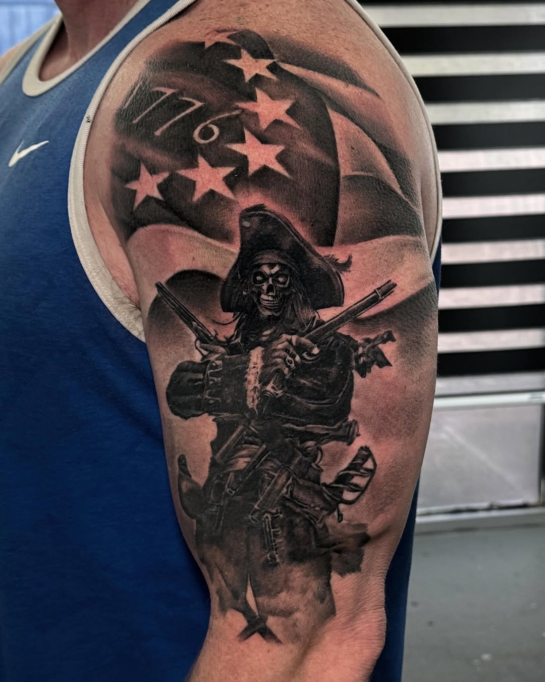 Tattoo by @grineylagantattoo — realism, black_and_grey